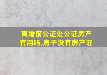 离婚前公证处公证房产有用吗,房子没有房产证