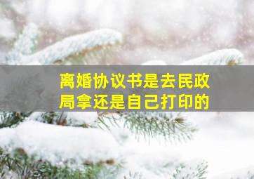 离婚协议书是去民政局拿还是自己打印的