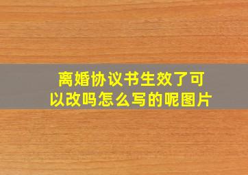 离婚协议书生效了可以改吗怎么写的呢图片