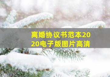 离婚协议书范本2020电子版图片高清