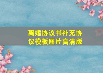 离婚协议书补充协议模板图片高清版