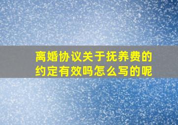 离婚协议关于抚养费的约定有效吗怎么写的呢