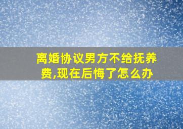 离婚协议男方不给抚养费,现在后悔了怎么办