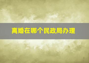 离婚在哪个民政局办理