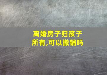 离婚房子归孩子所有,可以撤销吗