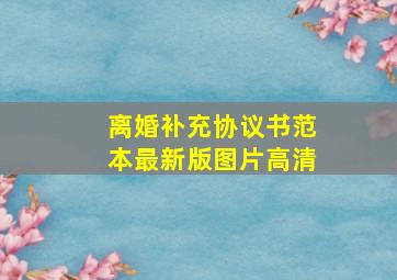 离婚补充协议书范本最新版图片高清