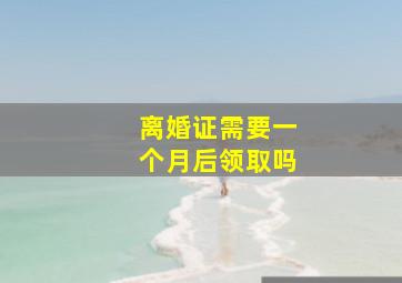 离婚证需要一个月后领取吗