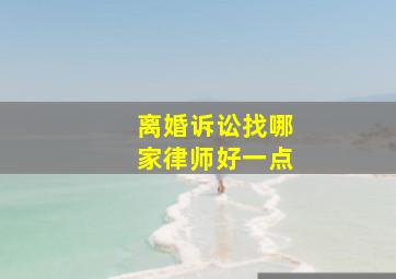 离婚诉讼找哪家律师好一点