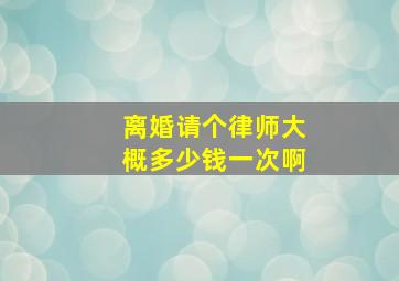 离婚请个律师大概多少钱一次啊