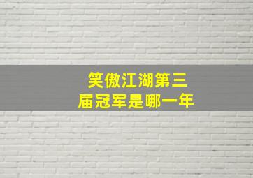 笑傲江湖第三届冠军是哪一年