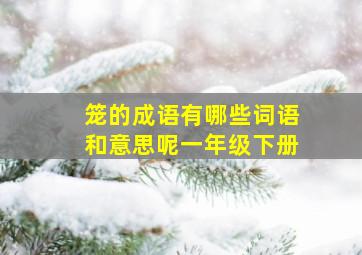 笼的成语有哪些词语和意思呢一年级下册