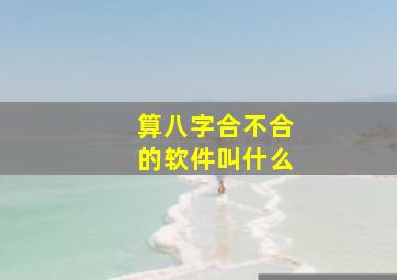 算八字合不合的软件叫什么