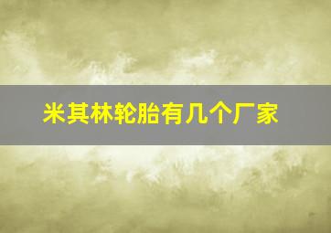 米其林轮胎有几个厂家