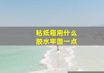 粘纸箱用什么胶水牢固一点