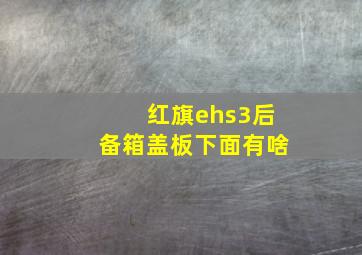 红旗ehs3后备箱盖板下面有啥