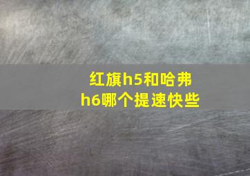 红旗h5和哈弗h6哪个提速快些