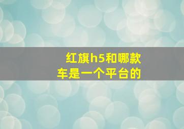 红旗h5和哪款车是一个平台的