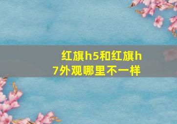 红旗h5和红旗h7外观哪里不一样