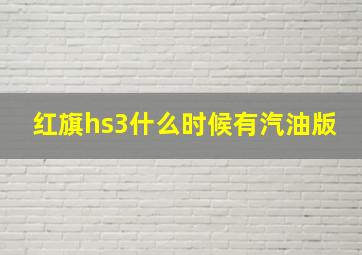 红旗hs3什么时候有汽油版