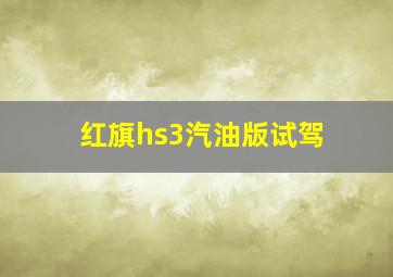 红旗hs3汽油版试驾