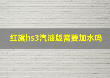 红旗hs3汽油版需要加水吗