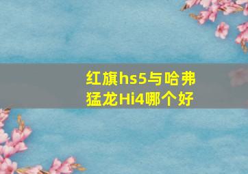 红旗hs5与哈弗猛龙Hi4哪个好