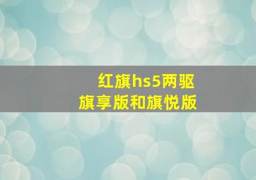 红旗hs5两驱旗享版和旗悦版