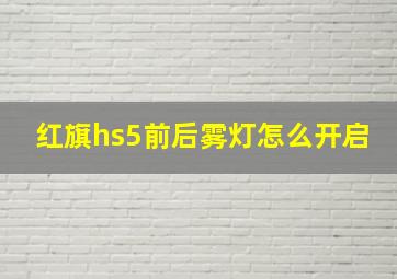 红旗hs5前后雾灯怎么开启