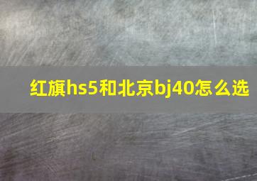 红旗hs5和北京bj40怎么选