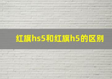 红旗hs5和红旗h5的区别