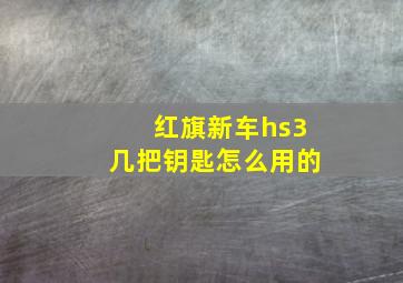 红旗新车hs3几把钥匙怎么用的