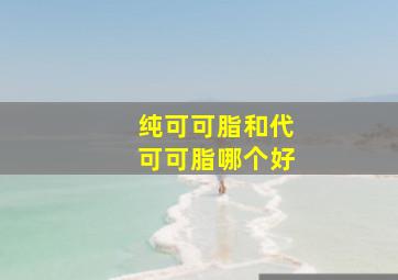 纯可可脂和代可可脂哪个好