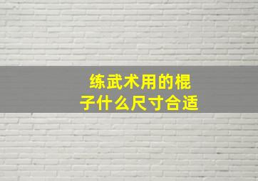 练武术用的棍子什么尺寸合适