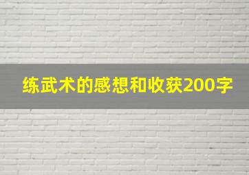 练武术的感想和收获200字