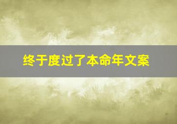 终于度过了本命年文案