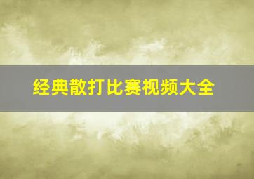 经典散打比赛视频大全