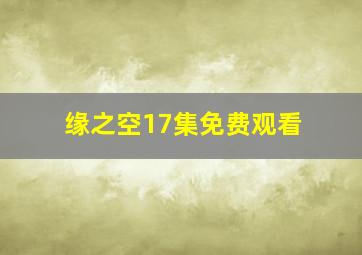 缘之空17集免费观看