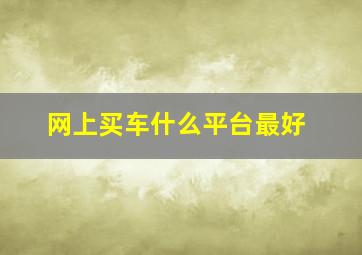 网上买车什么平台最好