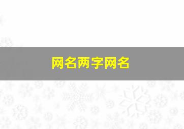 网名两字网名