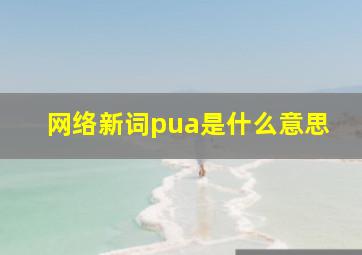 网络新词pua是什么意思