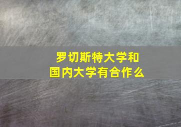 罗切斯特大学和国内大学有合作么