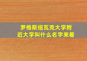 罗格斯纽瓦克大学附近大学叫什么名字来着