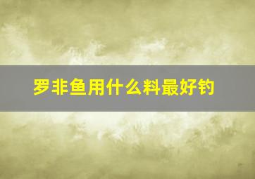 罗非鱼用什么料最好钓