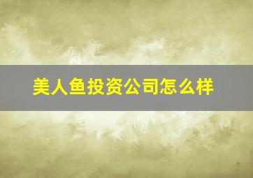 美人鱼投资公司怎么样