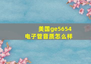 美国ge5654电子管音质怎么样