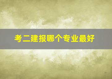 考二建报哪个专业最好