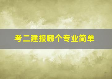 考二建报哪个专业简单