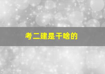 考二建是干啥的