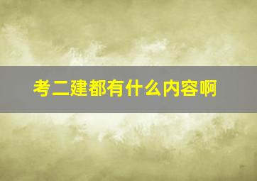 考二建都有什么内容啊