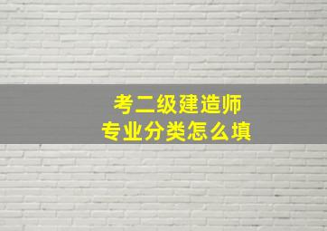 考二级建造师专业分类怎么填